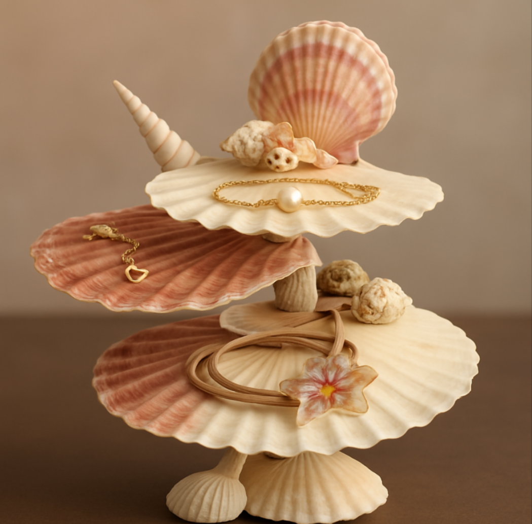 Seashells jewellery stand